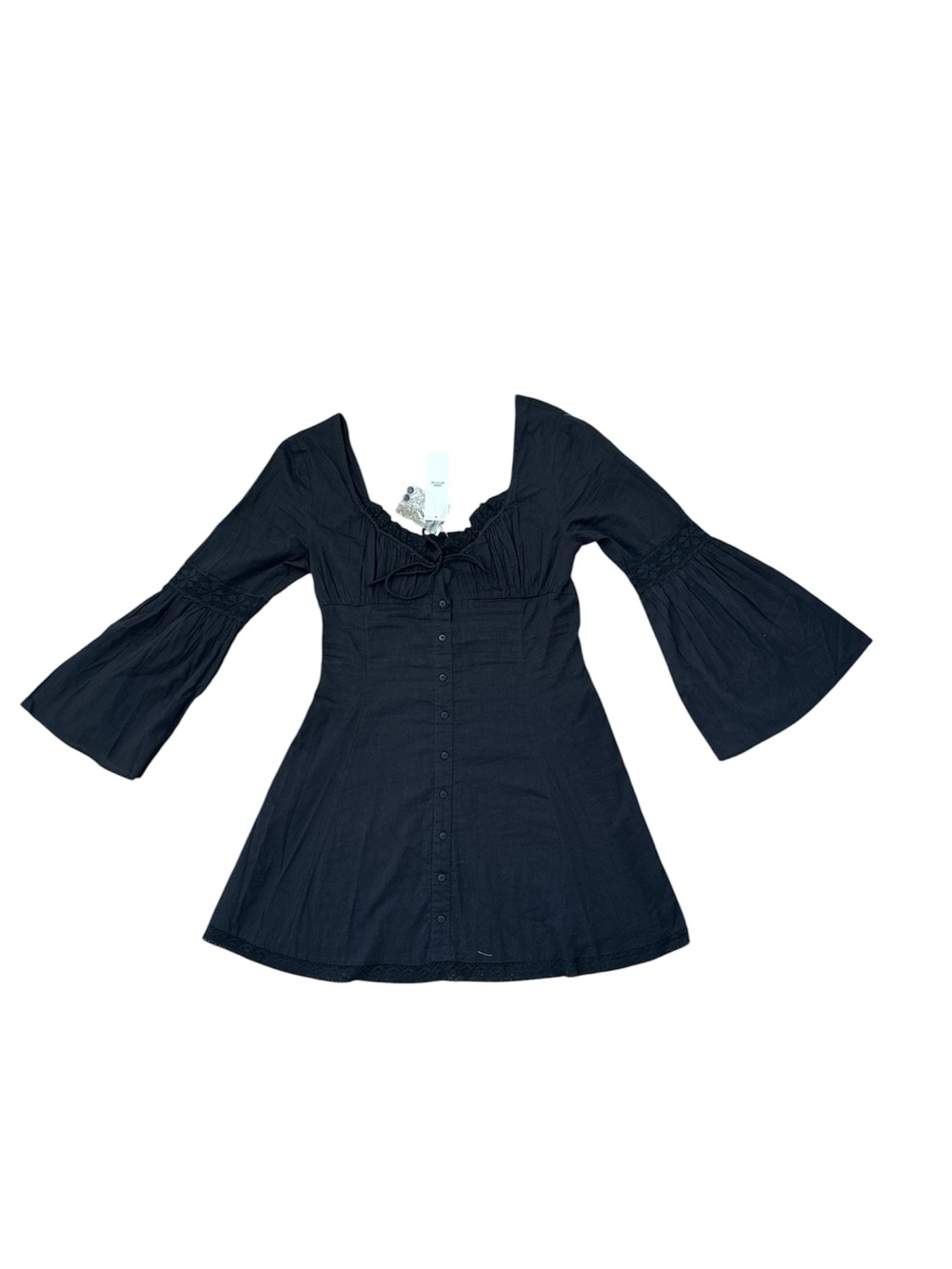 Urban Outfitters Black Bell Sleeve Mini Dress NWT